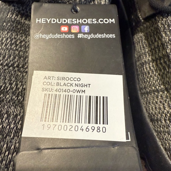 Men's Black and Gray Hey Dude Shoes - Picture 6 of 7